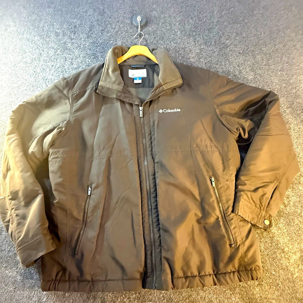 Columbia Jacket Mens XL Brown Fleece Lined Insulated Full Zip OutdoorCoat XM5971